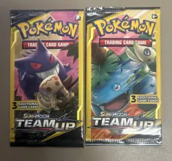 Pokemon TCG Sun & Moon Team Up 3 Card Per Packs Lot 2x New Factory Sealed - Image 1
