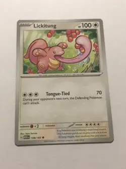 Pokemon Card 151 Low Insufficient Ink Error Lickitung 108/165 Near Mint - Image 1