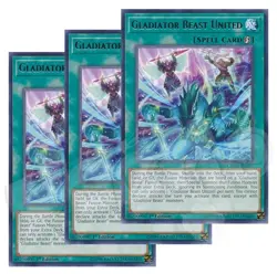 Yugioh - Gladiator Beast United x 3 - 1st Edition Rare LP - Free Holo Card - Image 1