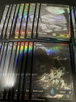 MTG English Full Art land Set of 10 each Innistrad Midnight Hunt MID FOIL ×100 - Image 2
