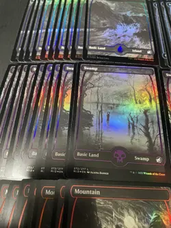 MTG English Full Art land Set of 10 each Innistrad Midnight Hunt MID FOIL ×100 - Image 4