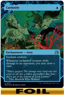 1x - Curiosity - FOIL SHOWCASE - Wilds of Eldraine: Enchanting Tales - NM MTG - Image 1