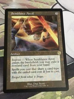 C5028 MAGIC GATHERING MTG BROTHERS' WAR SEMBLANCE ANVIL #52 RARE NM RETRO - Image 1