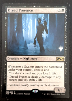 MTG ~ DREAD PRESENCE ~ CORE SET 2020 ~ STAMPED PROMO ~ #096 NM - Image 1