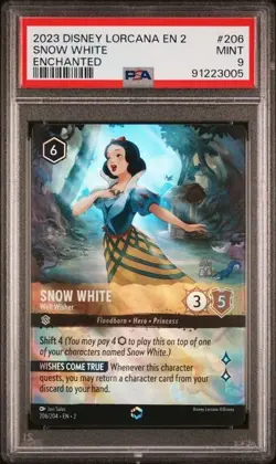 Disney Lorcana Snow White Well Wisher Floodborn Enchanted #206 PSA 9 Mint - Image 1