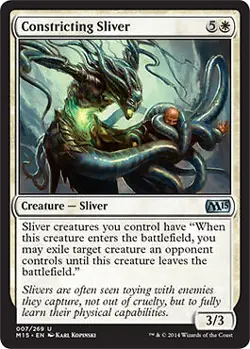 MTG Magic - Constricting Sliver - Magic 2015 - Uncommon - NM - Image 1