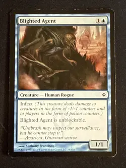 1x Blighted Agent (29) New Phyrexia MP MTG Magic the Gathering x1 MKE - Image 1