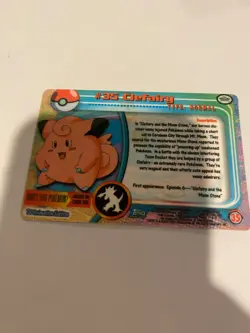 Clefairy #35 Pokemon 1999 Topps TV Animation Edition Series 1 Black Logo - Image 2