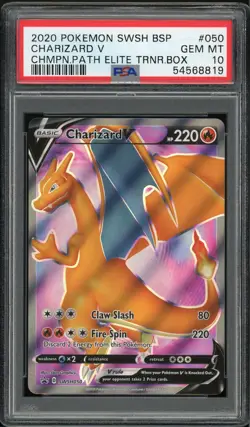2020 Pokemon SWSH Champions Path Elite Trainer Box FA Charizard V #SWSH50 PSA 10 - Image 1