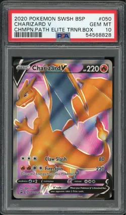 2020 Pokemon SWSH Champions Path Elite Trainer Box FA Charizard V #SWSH50 PSA 10 - Image 1