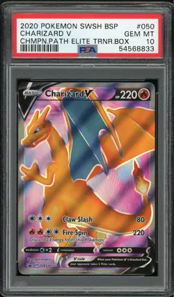 2020 Pokemon SWSH Champions Path Elite Trainer Box FA Charizard V #SWSH50 PSA 10 - Image 1