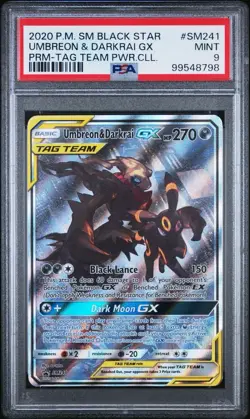 Umbreon & Darkrai GX SM241 PSA 9 Black Star Promo Alternate Art Pokemon TCG Mint - Image 1