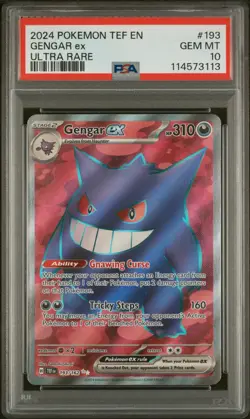 Pokemon Gengar ex 2024 Temporal Forces #193 PSA 10 Gem Mint - Image 1