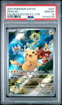 Pikachu 2023 Scarlet & Violet Paldea Evolved #027 POKEMON CENTER PSA 10 - Image 1