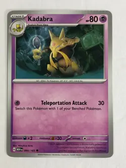 Pokemon TCG 151 Crimp Error Kadabra 064/165 Near Mint - Image 1
