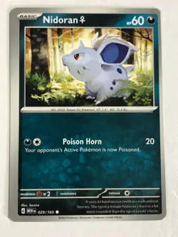 Pokemon TCG 151 Miscut Error Nidoran 029/165 Near Mint - Image 1