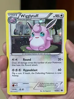 POKEMON WIGGLYTUFF #79/99 RARE COSMOS HOLOFOIL NEXT DESTINIES CARD - Image 1