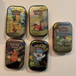 Lot Of 7 Empty Pokemon Tins, No Packs Or Cards - Image 4