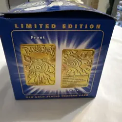 23K Gold Plated POLIWHIRL Pokemon Trading Card 1999 Burger King PokeBall SEALED - Image 3