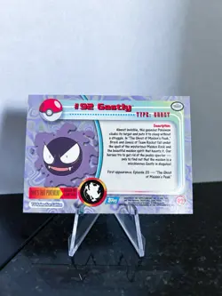 Gastly # 92 - 1999 Pokemon Card Topps Blue Label Holo Foil - LP - Image 2