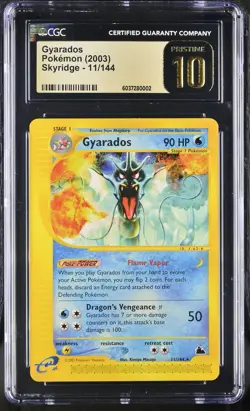 CGC Pristine 10 Gyarados 2003 Skyridge 11/144 Pokemon Card - Image 1