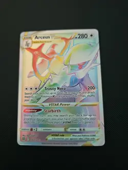 Pokemon Arceus VSTAR TCG Holo Card Brilliant Stars 176/172 Rainbow Secret Rare - Image 1
