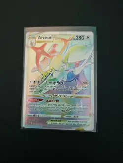 Pokemon Arceus VSTAR TCG Holo Card Brilliant Stars 176/172 Rainbow Secret Rare - Image 3