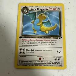 Pokemon TCG Dark Dragonite Card 1st Edition Non-Holo (22/82) - Image 1