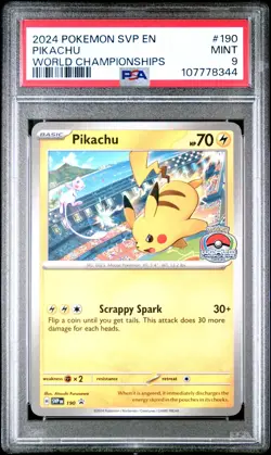 Pokemon Card Pikachu 190 PSA 9 MINT World Championships Promo - Image 3