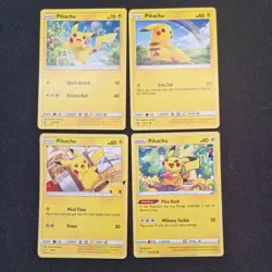 Pikachu Pokemon Card Bundle set - 4 cards included - 2025 .. - Image 1
