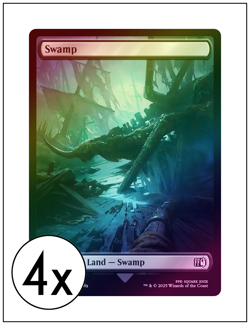 4x Swamp, 0302, Foil, Full Art, Final Fantasy, Magic the Gathering MTG NM - Image 1