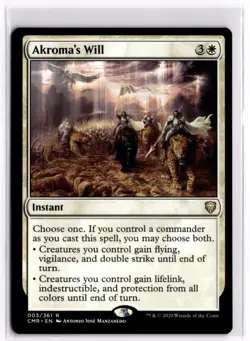 Akroma's Will CMR MP LP x1 MTG Magic: the Gathering - Image 1