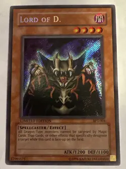 Yu-Gi-Oh! TCG Lord of D. BPT-004 Limited Secret Rare LP - Image 1