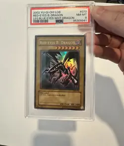 PSA 8 - Red-Eyes B. Dragon LOB-070 Original 2002 Unlimited Edition Ultra Rare - Image 1