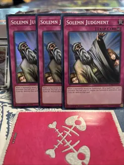 3x Solemn Judgment 1st Edition Super Rare RA02-EN075 Yu-Gi-Oh! - Image 1