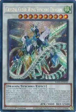 Yugioh! Crystal Clear Wing Synchro Dragon - RA04-EN059 - Secret Rare - 1st Editi - Image 1