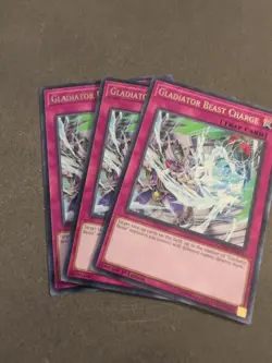 3x Yugioh Unl Ed CHIM-EN071 Gladiator Beast Charge Rare NM - Image 1