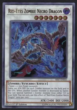 Yugioh Red-Eyes Zombie Necro Dragon SR07-EN041 Ultra Rare 1st Ed - VLP - Image 1