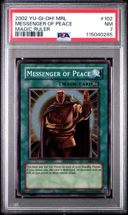 2002 Yu-Gi-Oh! Messenger Of Peace Magic Ruler MRL Unlimited Super Rare PSA 7 - Image 1