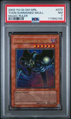 2002 Yu-Gi-Oh! Toon Summoned Skull Magic Ruler MRL Unlimited Ultra Rare PSA 7 - Image 1