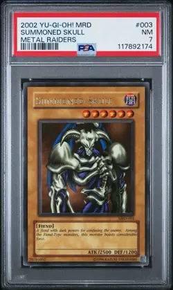 2002 Yu-Gi-Oh! Summoned Skull Metal Raiders MRD Unlimited Ultra Rare PSA 7 - Image 1