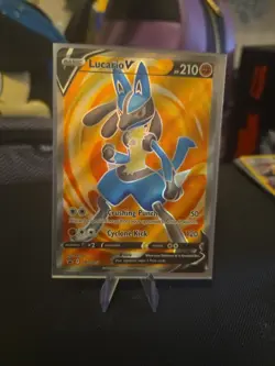 Pokemon Card Lucario V SWSH213 Black Star Promo Full Art Near Mint - Image 1