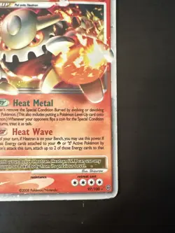 Heatran Lv.X 97/100 Extended Art Holo Ultra Rare Card 2008 Pokemon - Image 4