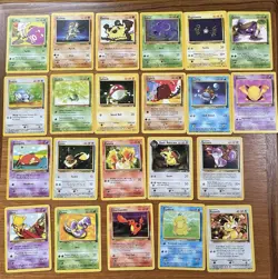 Team Rocket near Complete Common Set all 22 Pokemon cards no trainers. - Image 1