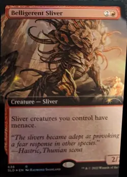 MTG English Belligerent Sliver (Extended Art) NM Foil Secret Lair - Image 1