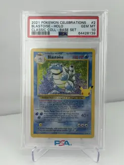 Pokemon Card 2021 Celebrations Classic Collection 2/102 Blastoise PSA 10 - Image 1