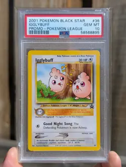 PSA 10 POKEMON CARD - IGGLYBUFF #36 - POKEMON LEAGUE BLACK STAR PROMO 2001 - Image 1