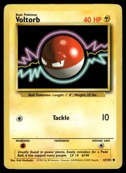 VOLTORB - 67/102 - BASE SET 1999 WOTC POKEMON UNLIMITED - PLD - Image 1