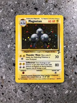 Pokemon TCG Cards Magneton 9/130 Base Set 2 Holo Rare EXC - Image 1