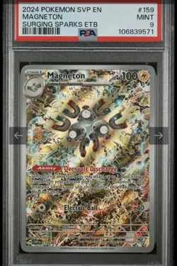 2024 POKEMON SVP EN MAGNETON SURGING SPARKS ETB #159 PROMO PSA 9 Mint! - Image 1